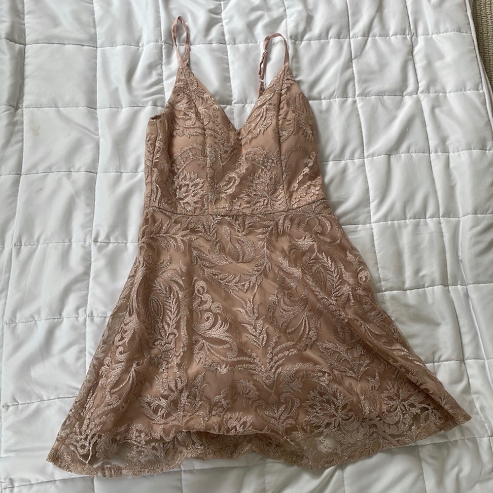 Speechless Womens Pink Mesh Embroidered Mini Cocktail Dress